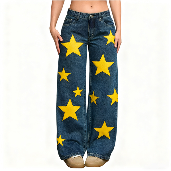 Women's Breathable Loose Wide-Leg Denim Jeans