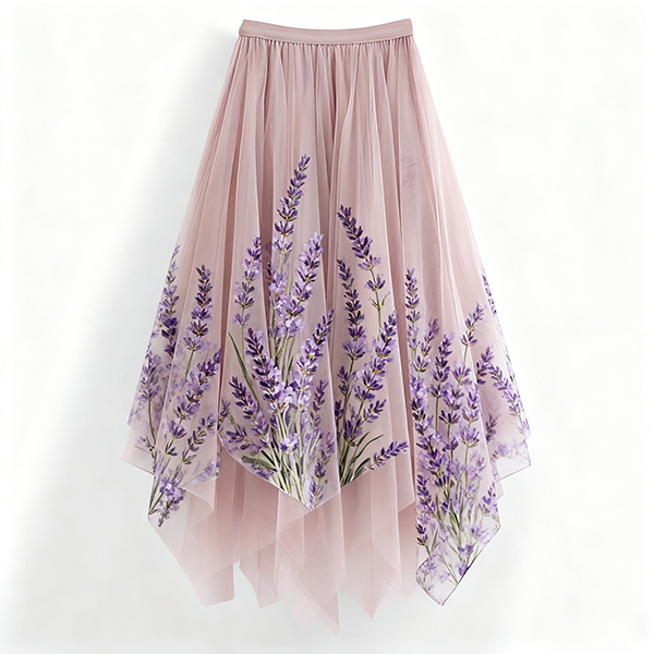 Women's Irregular High-Waist Solid Color Gauze Slim A-Line Midi Skirt