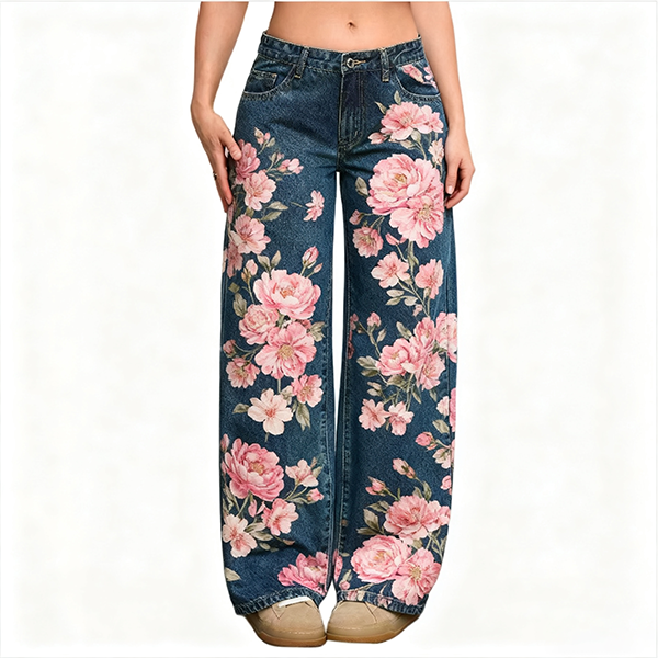 Wide-Leg Denim Jeans for Women - Loose Breathable Fit